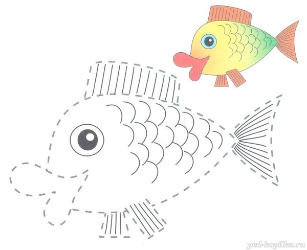 Рисование по точкам рыбка