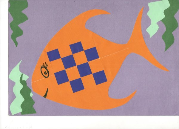 Аппликация рыбка плетение из бумаги