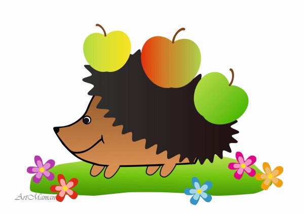 Аппликация для детей Ежик