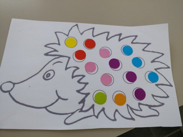 Рисование пальчиками Ежик