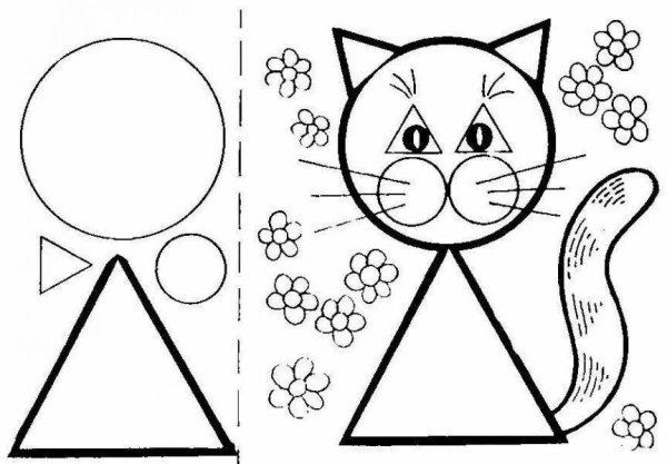 Аппликация из геометрических фигу