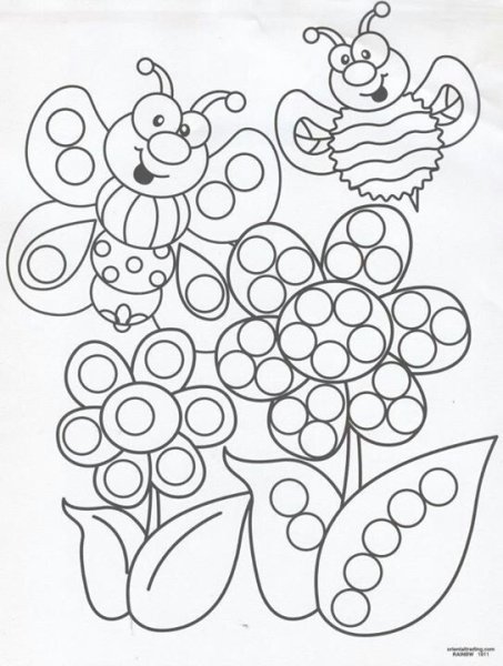 Рисование ватными палочками трафареты