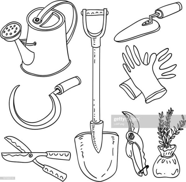 Рисование садовый инвентарь