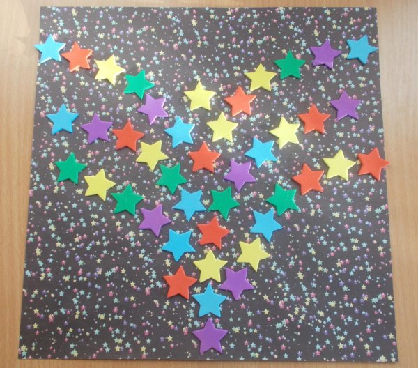 Аппликация салют из цветной бумаги