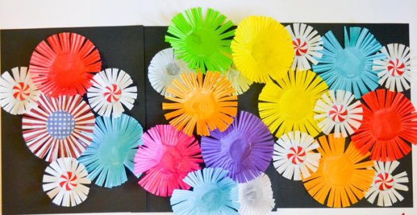 Фейерверк из цветной бумаги