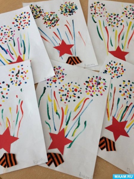 Аппликация салют Победы