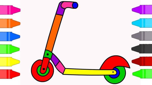Аппликация самокат для детей