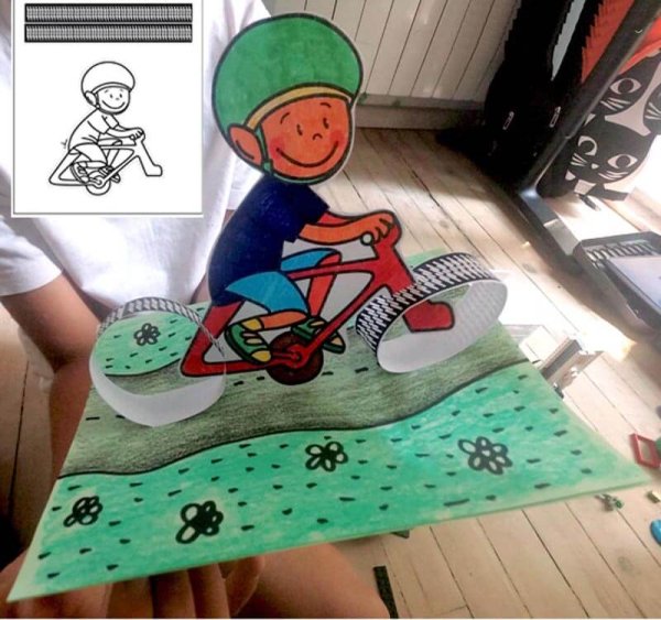 Аппликация велосипедист