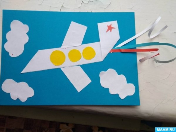 Аппликация самолёт в младшей группе