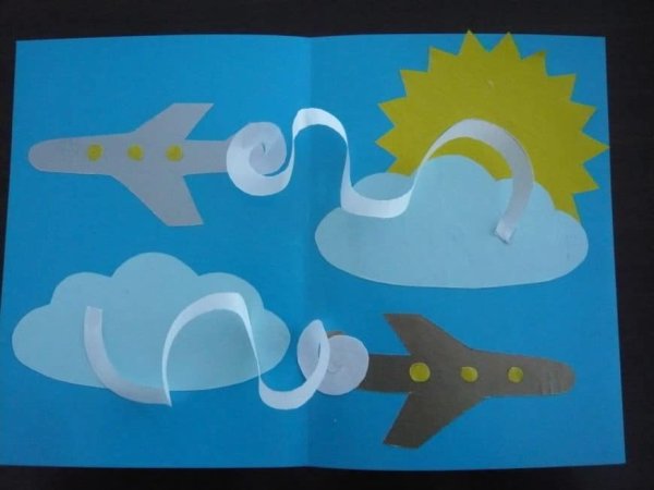 Самолёт аппликация для малышей