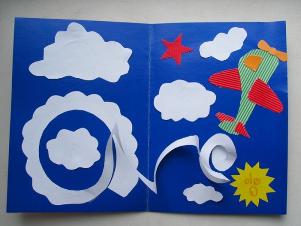 Аппликация самолет на 23 февраля