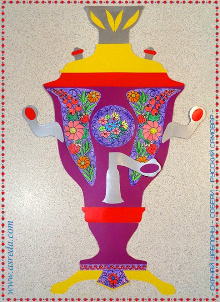 Самовар из картона