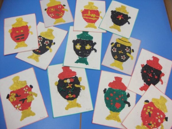 Аппликация в средней группе на тему самовар