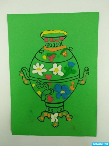 Самовар пластилинография подготовительная группа