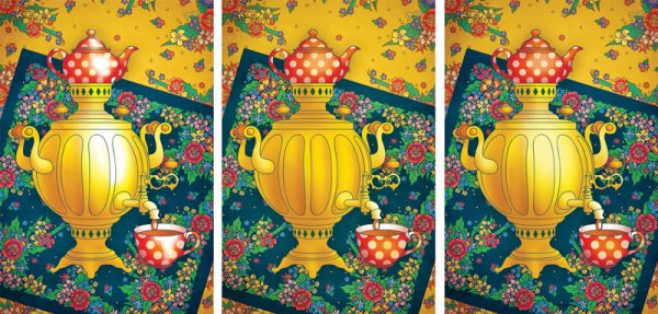 Витраж самовар