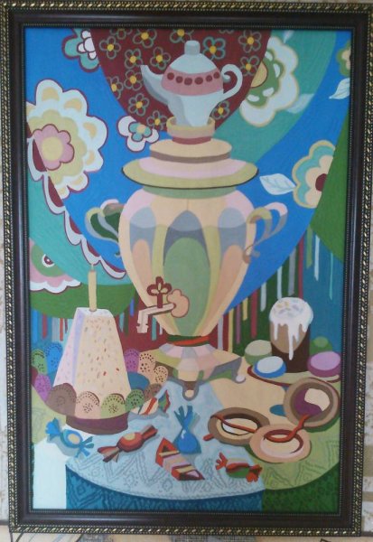 Аппликация самовар