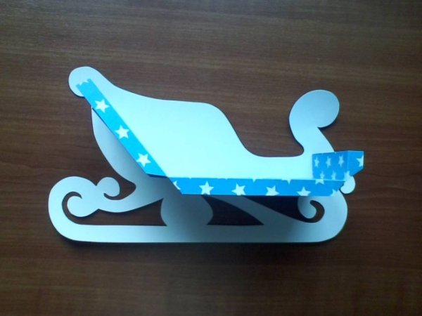 Санки из бумаги новогодние