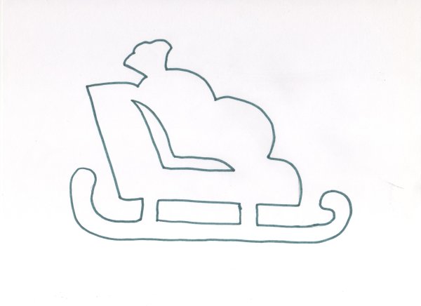 Санки трафарет для вырезания