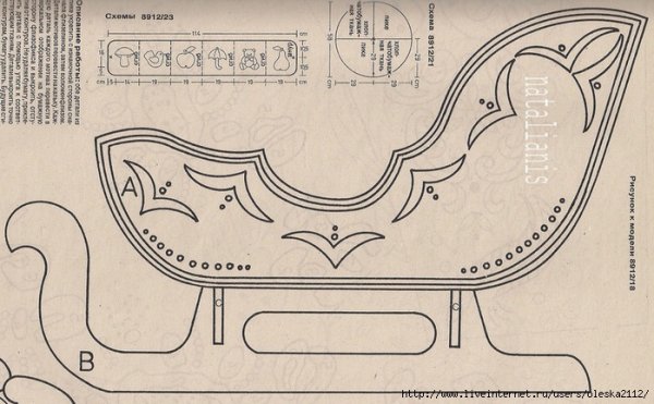 Сани Деда Мороза чертеж