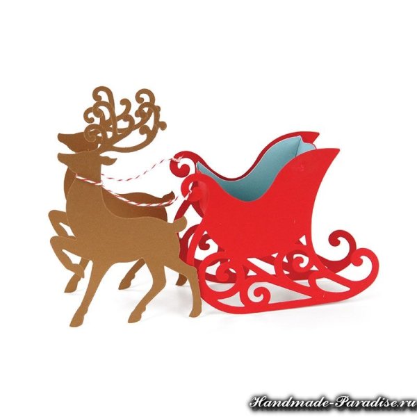 Новогодний олень с санями