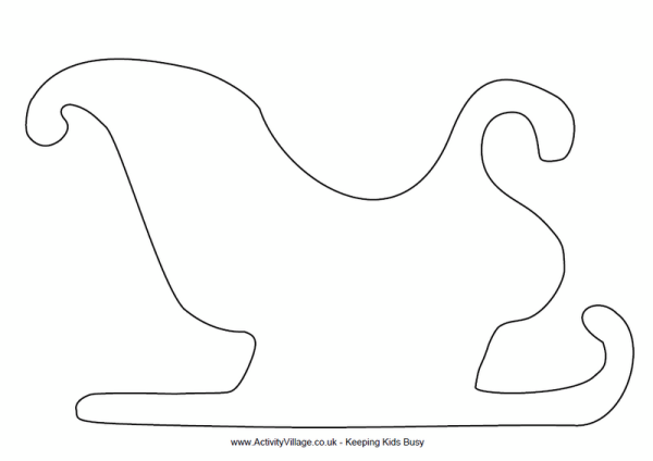 Трафарет новогодних саней