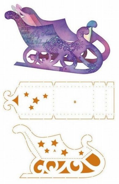 Новогодние Санка из бумага