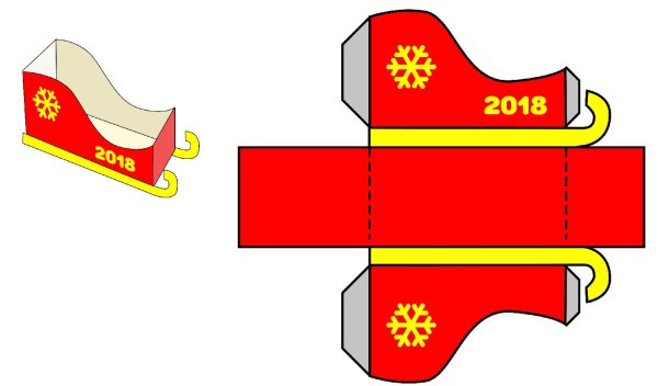 Конструирование из бумаги санки