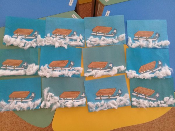 Аппликация санки старшая группа