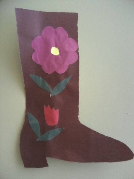 Аппликация сапожок в подготовительной группе