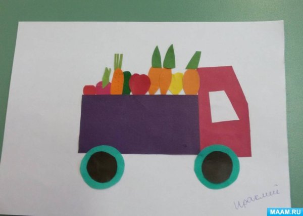 Аппликация грузовик в подготовительной группе