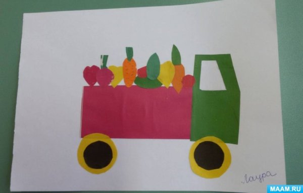 Аппликация машина старшая группа