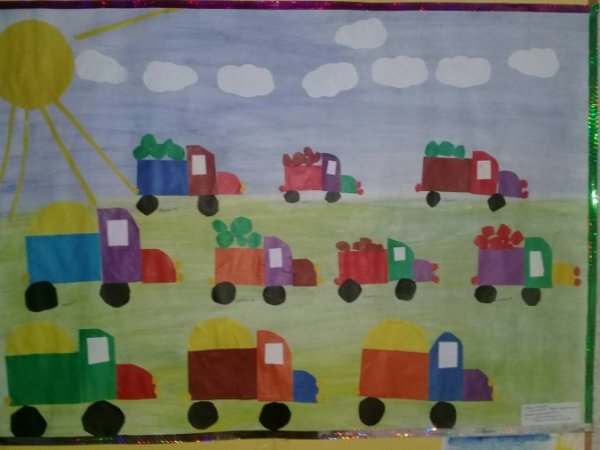 Рисование машины везут урожай