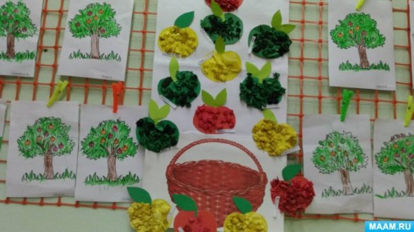 Аппликация урожай в средней группе