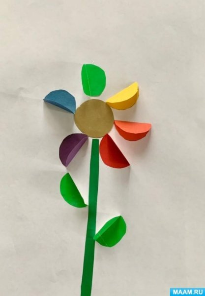 Цветик семицветик из цветной бумаги
