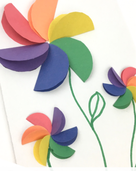 Красивые цветы из цветной бумаги