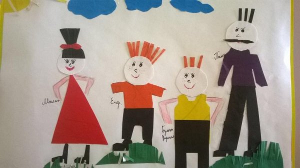 Аппликация моя семья подготовительная группа