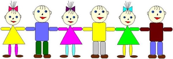 Человечек из геометрических фигур для детей