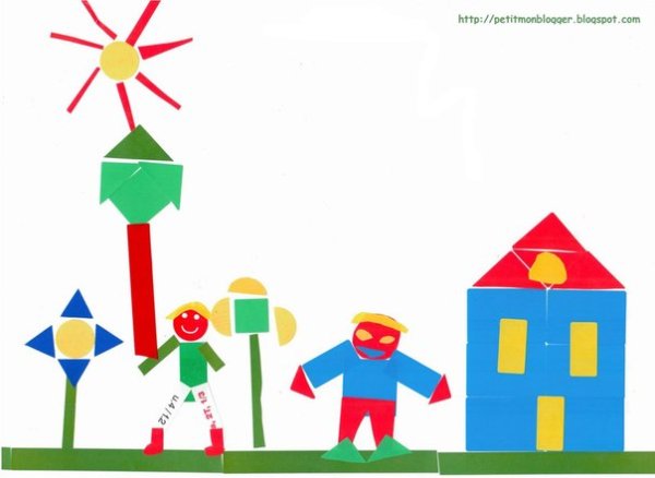 Аппликация из геометрических фигур