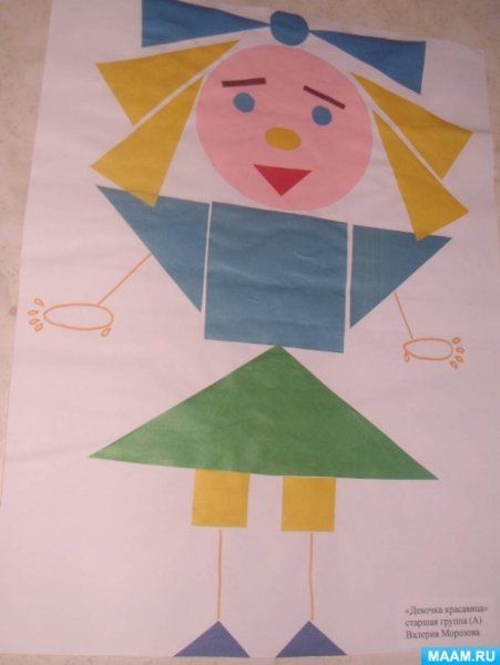 Аппликация из геометрических фигур для детей