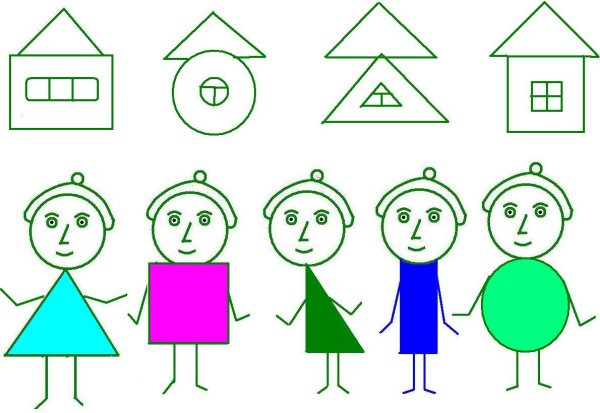 Человечек из геометрических фигур