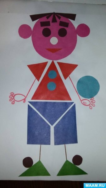 Аппликация из геометрических фигур для детей