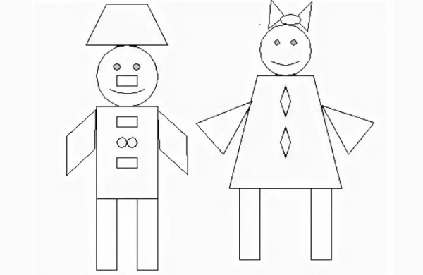 Аппликация человек из геометрических фигур