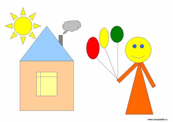 Аппликация из геометрических фигур для детей