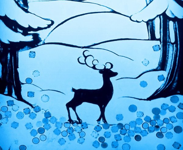 Силуэт оленя серебряное копытце