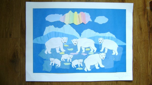 Аппликация белый медведь в старшей группе