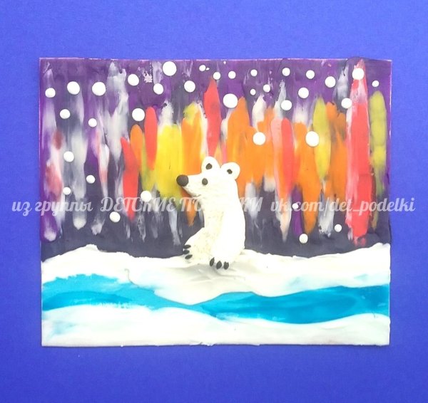 Северное сияние пластилинография