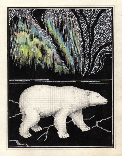 Северное сияние техника граттаж