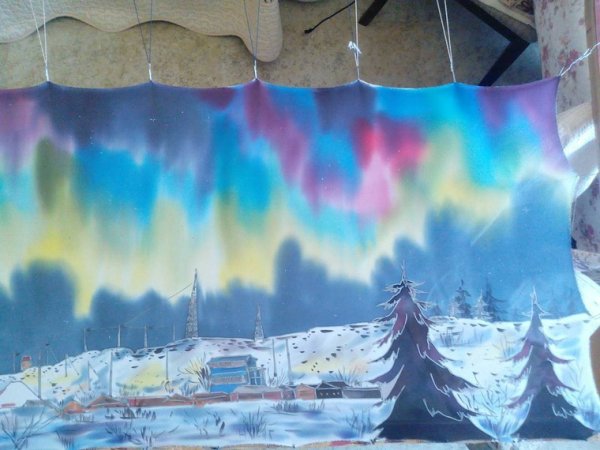 Рисование Северное сияние