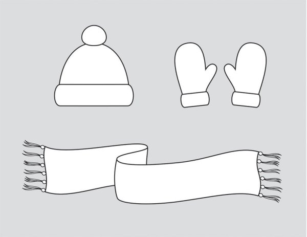 Шапка и шарф раскраска для детей