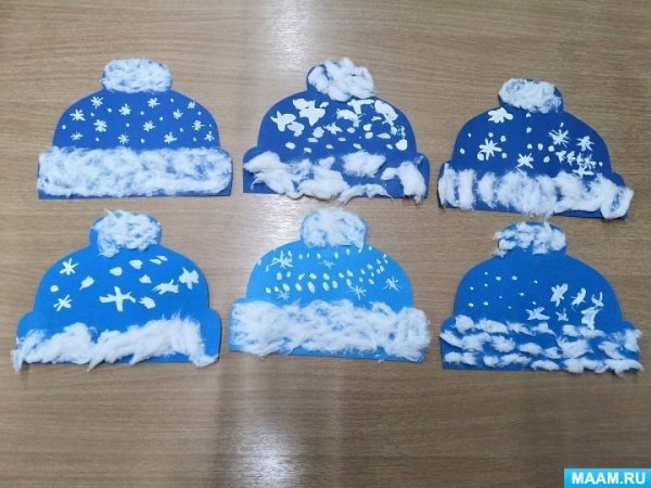 Аппликация зимняя шапочка